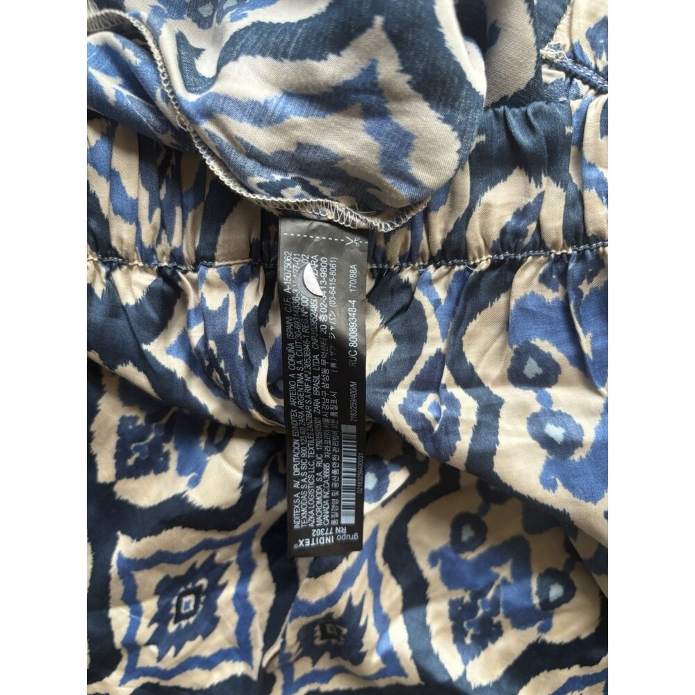 Zara Indie Ethnic Printed Trousers Adjustable Waistband Women's Size Medium - Picture 7 of 9